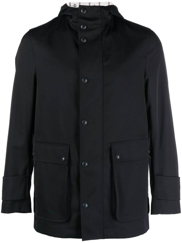 Photo: Thom Browne Simplified Snap Front Rain Parka In Nylon Tech