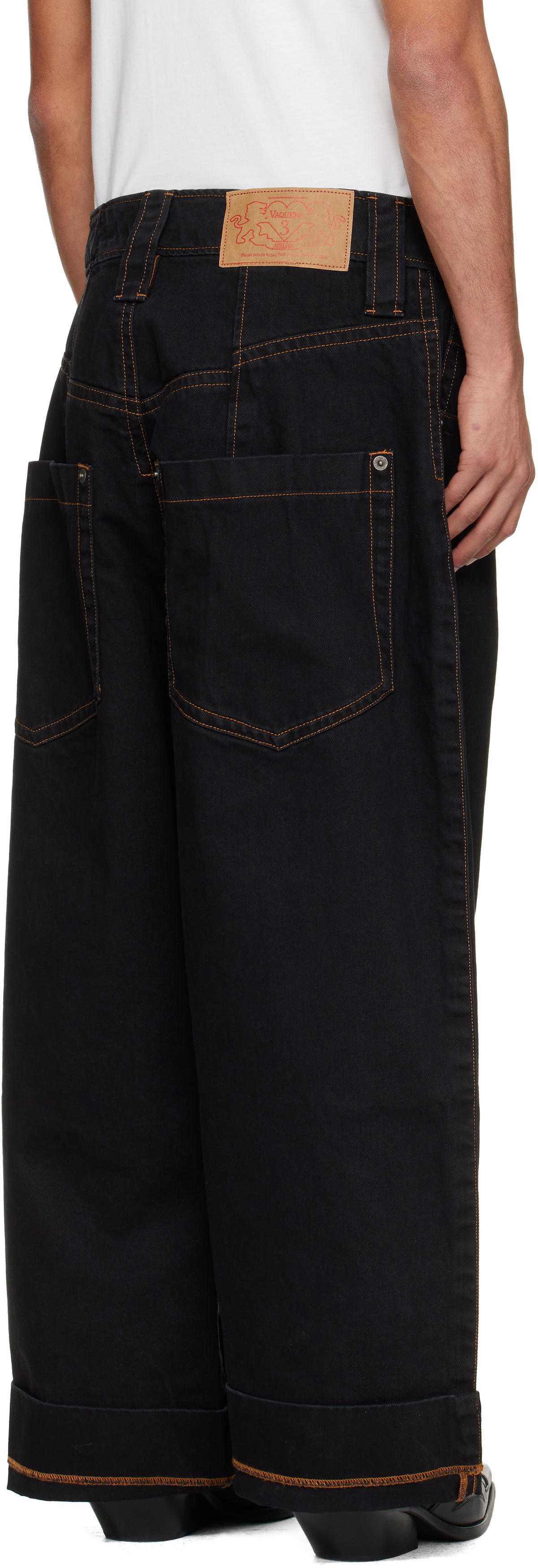 VAQUERA Black Wide-Leg Baby Jeans