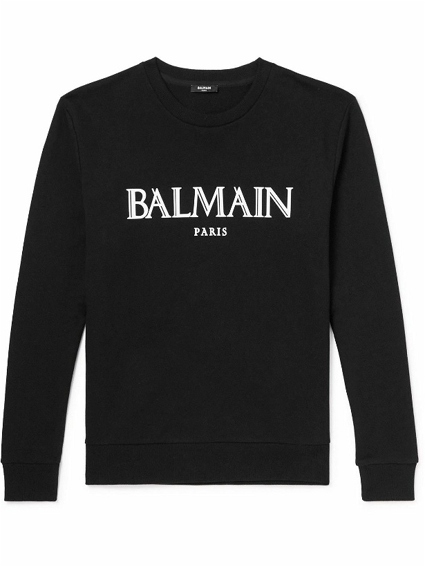 Photo: Balmain - Logo-Appliquéd Cotton-Jersey Sweatshirt - Black