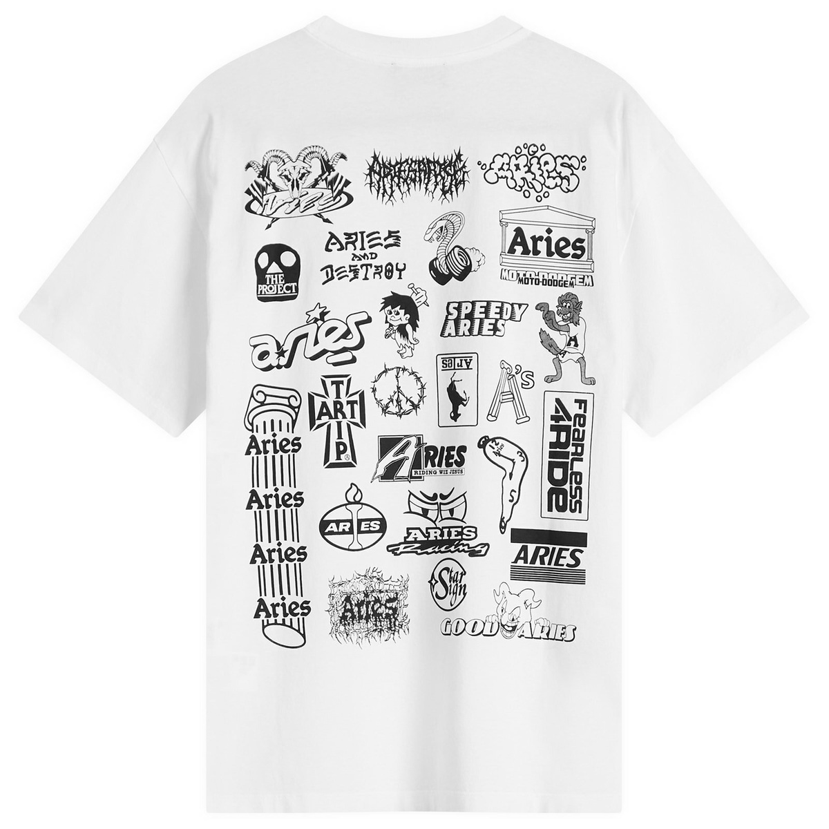 END. x Aries Moto Dodgem T-Shirt in White