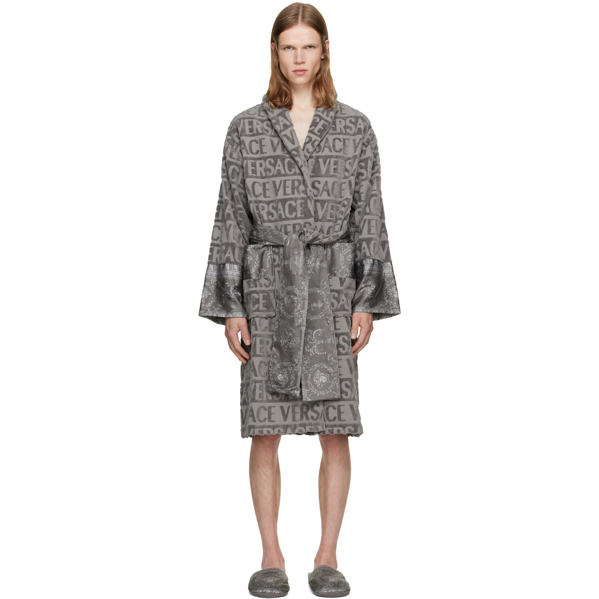 Versace Gray 'I Heart Baroque' Bathrobe