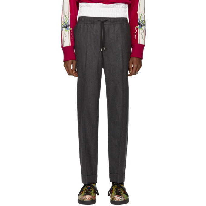 Photo: Gucci Grey Flannel Wool Trousers