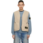 Stone Island Beige 6100007 Organic Panama Cotton 'Old' Effect Vest