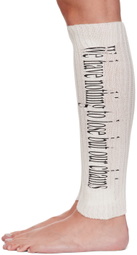 Praying White Rib Leg Warmers