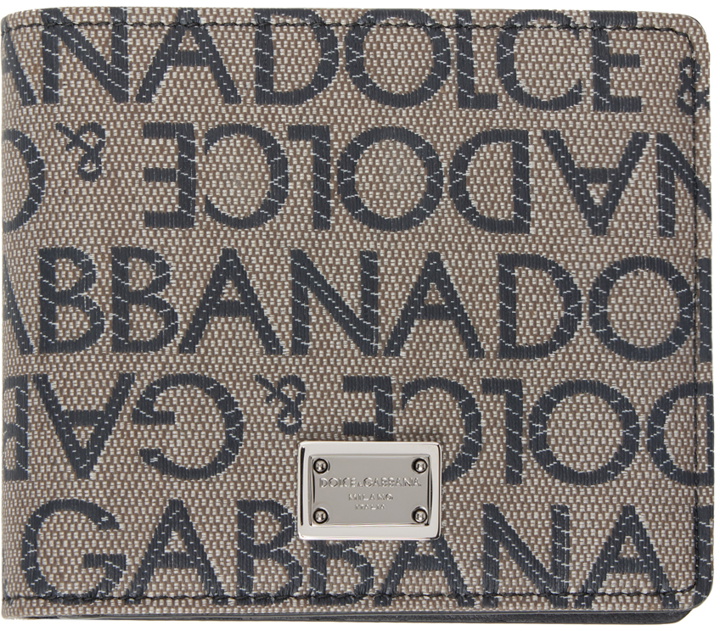 Photo: Dolce & Gabbana Brown & Black Jacquard Bifold Wallet