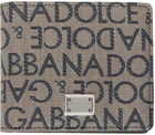 Dolce & Gabbana Brown & Black Jacquard Bifold Wallet