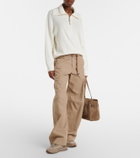 Brunello Cucinelli Monili oversized cotton half-zip sweater