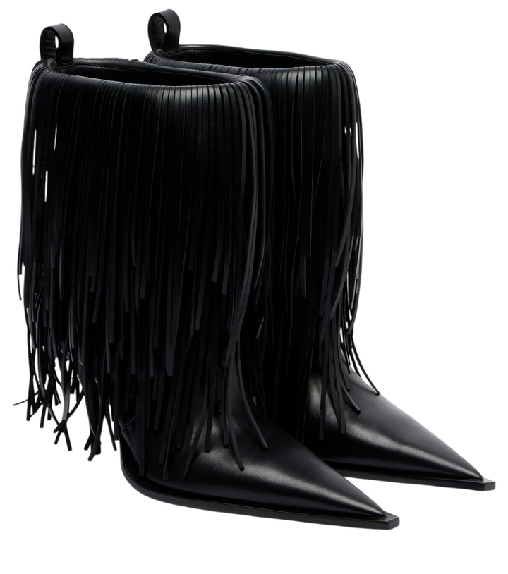 Photo: Balenciaga Avenue 90 leather fringe ankle boots