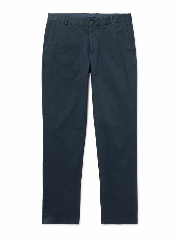 Photo: Sunspel - Straight-Leg Cotton-Blend Twill Chinos - Blue