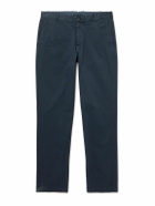 Sunspel - Straight-Leg Cotton-Blend Twill Chinos - Blue