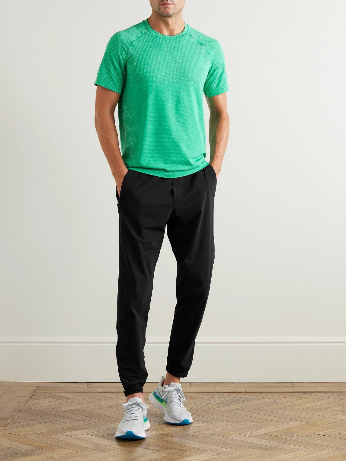 Black ABC jersey track pants, Lululemon