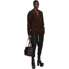 Rick Owens Burgundy Corduroy Larry Shirt