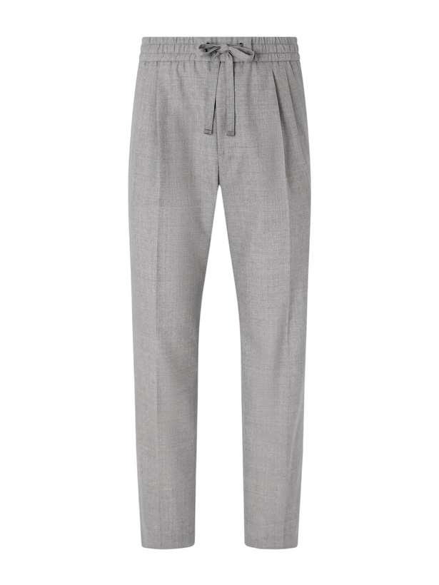 Photo: Dolce&Gabbana - Sartoriale Straight-Leg Pleated Wool Trousers - Gray