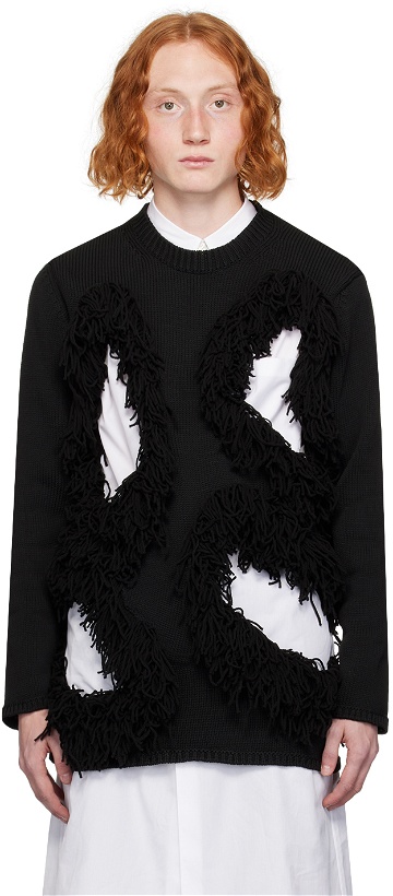 Photo: Comme des Garçons Homme Plus Black Fringe Sweater
