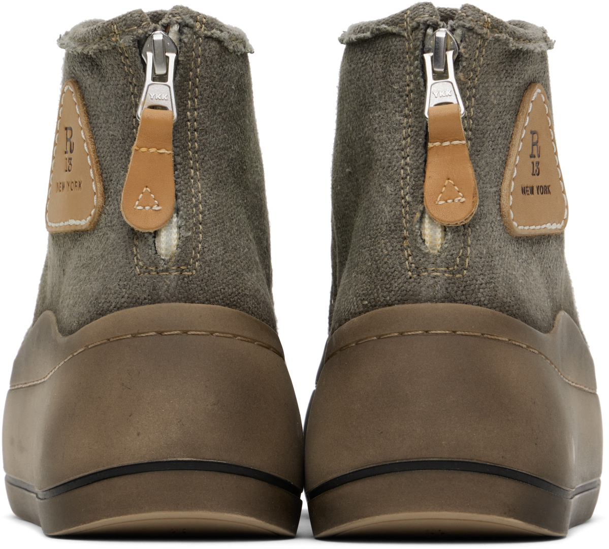 R13 Khaki Kurt High Top Sneakers