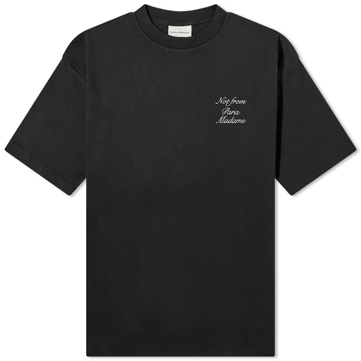 Photo: Drôle de Monsieur Men's Script Logo T-Shirt in Black