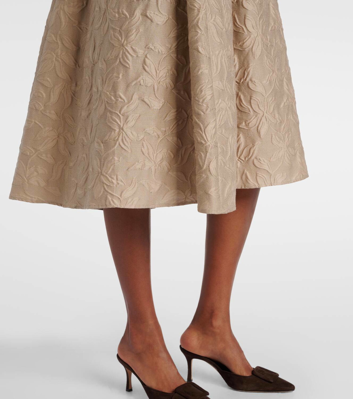 S Max Mara Fiaba cotton-blend jacquard midi dress S Max Mara