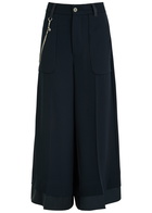 High Freeway Wide-leg Stretch-twill Trousers Navy