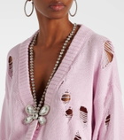 Area Embellished cotton and cashmere cardigan