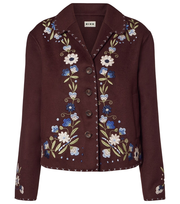 Photo: Rixo Jude embroidered wool-blend jacket