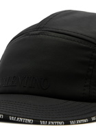 Valentino Logo Panelled Shell cap Black