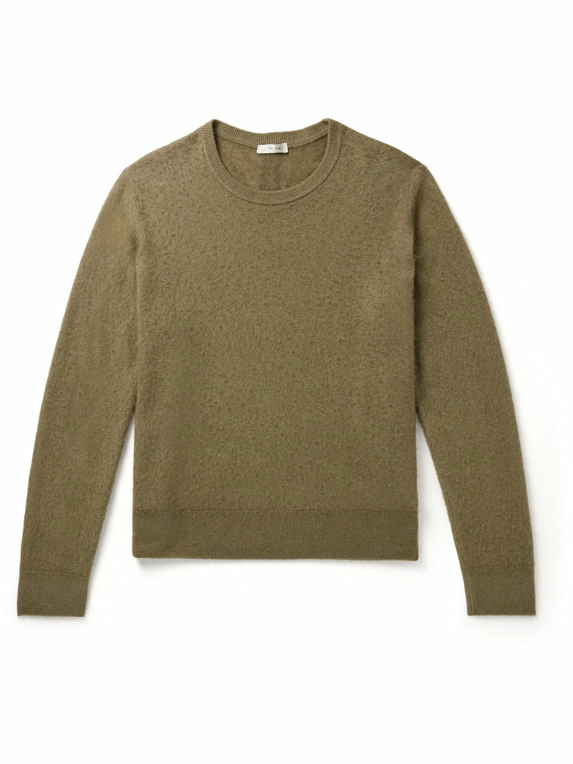 The Row - Michael Brushed Cashmere and Silk-Blend Sweater - Green