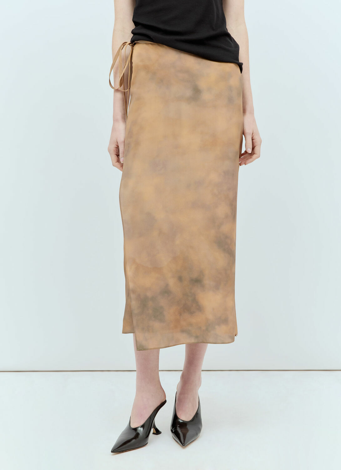 Sportmax Silk Wrap Midi Skirt