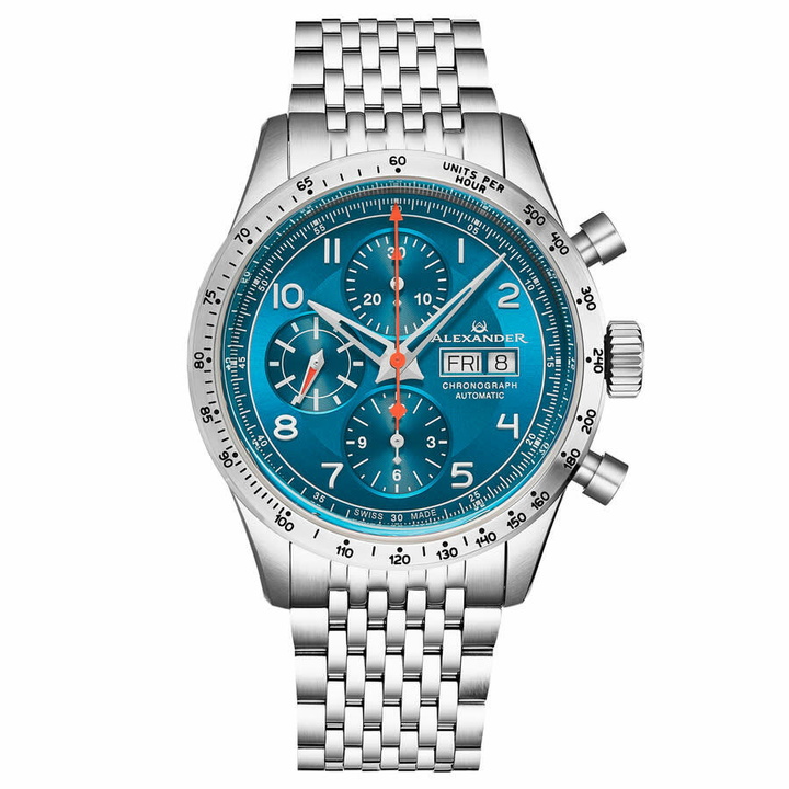 Photo: Alexander Alexander 2 Chronograph Automatic Blue Dial Mens Watch A450-02