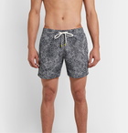 Hartford - Slim-Fit Mid-Length Paisley-Print Swim Shorts - Gray