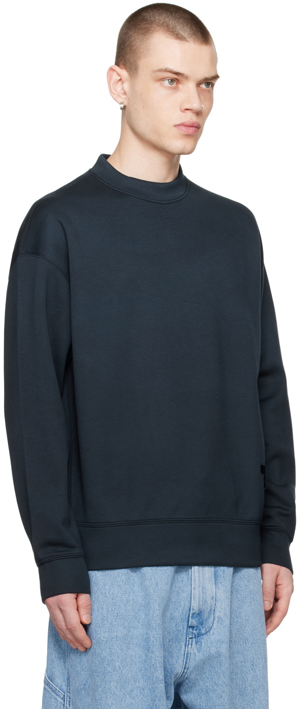 Emporio Armani Navy Flocked Sweatshirt