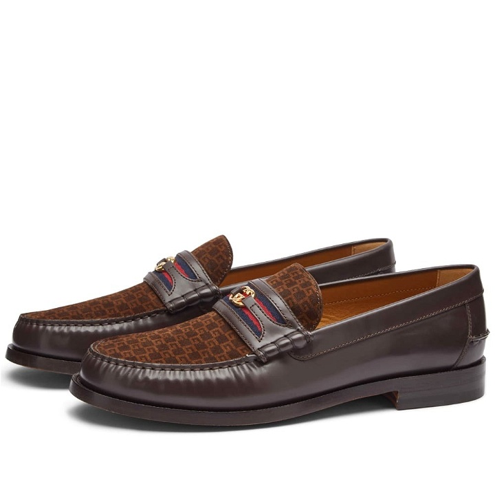 Photo: Gucci Men's Kaveh GG Penny Loafer in Brown
