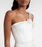 David Koma Floral-appliqué bustier dress