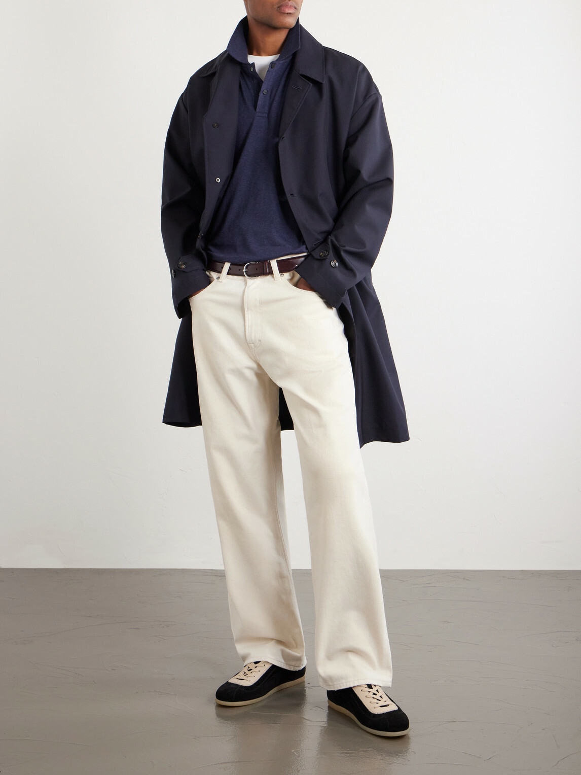SEASE - Cotton and Cashmere-Blend Jersey Polo Shirt - Blue
