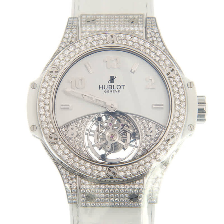 Photo: Hublot BIG BANG Tourbillon Hand Wind Diamond White Dial Mens Watch 345.SE.2010.LR.1704