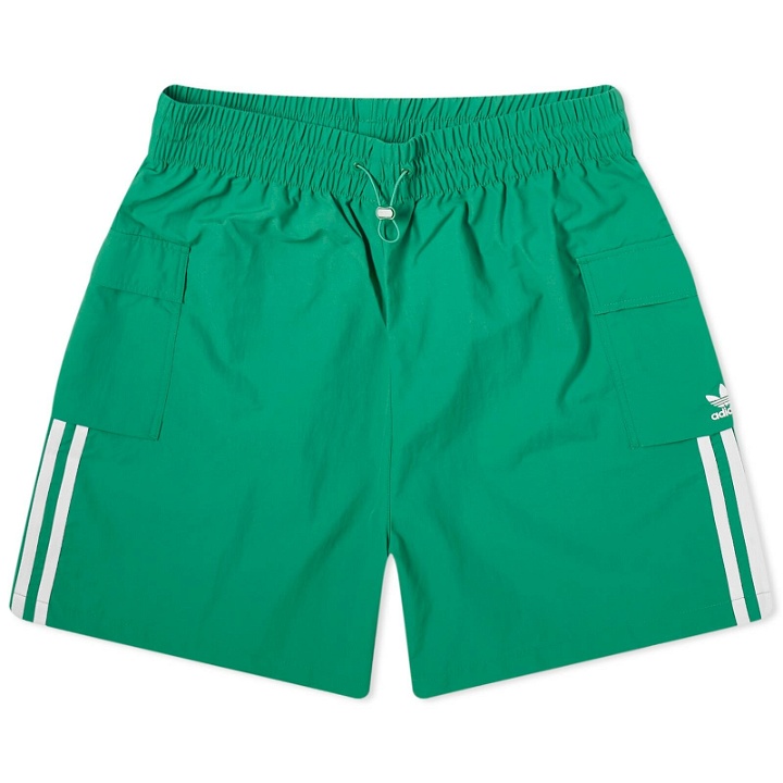 Photo: Adidas Women's 3 Stripe Cargo Shorts in Green