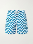 Frescobol Carioca - Santos Straight-leg Printed Swim Shorts - Blue