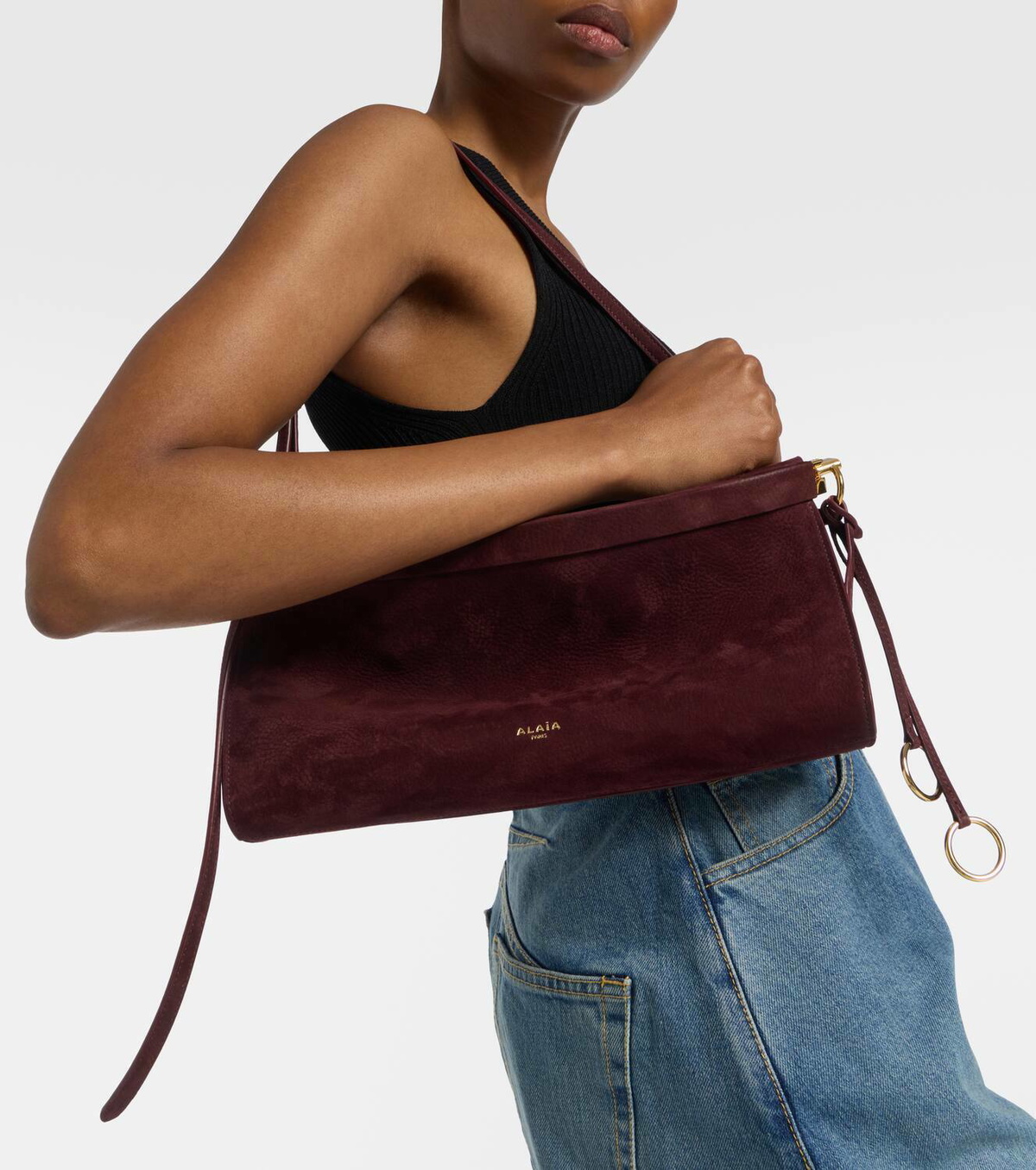Alaïa Le Click Medium suede shoulder bag