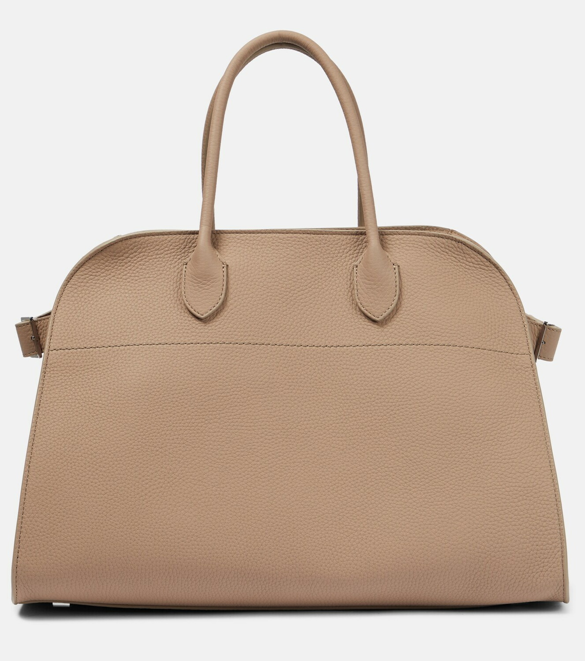 The Row - Soft Margaux 15 Brown Leather Tote Bag With Embossed Logo