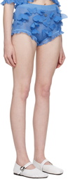 Coperni Blue Knitted Butterfly Shorts