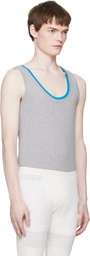 Dries Van Noten Gray Pointelle Tank Top