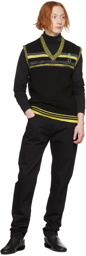 Raf Simons Black Fred Perry Edition V-Neck Sweater