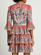 ZIMMERMANN - Vitali Tiered Hem Linen Mini Dress