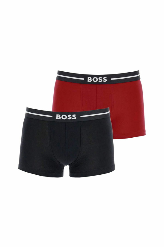 Photo: BOSS boxer trunk slim fit cotton 3 pieces black and red Black