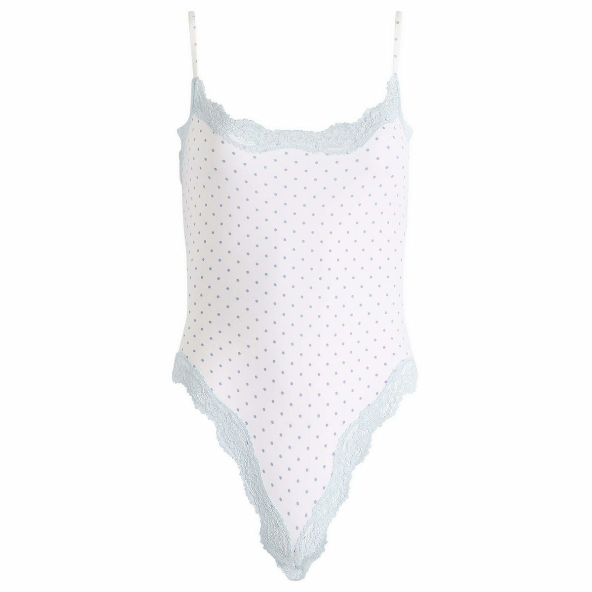 SKIMS Women's Fits Everybody Lace Cami Bodysuit in Slate Dot Print