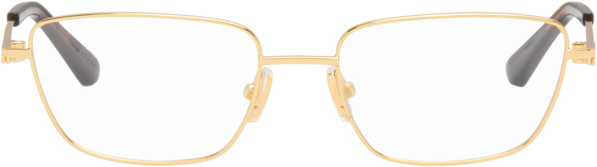 Bottega Veneta Gold Rectangular Ribbon Glasses