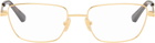 Bottega Veneta Gold Rectangular Ribbon Glasses