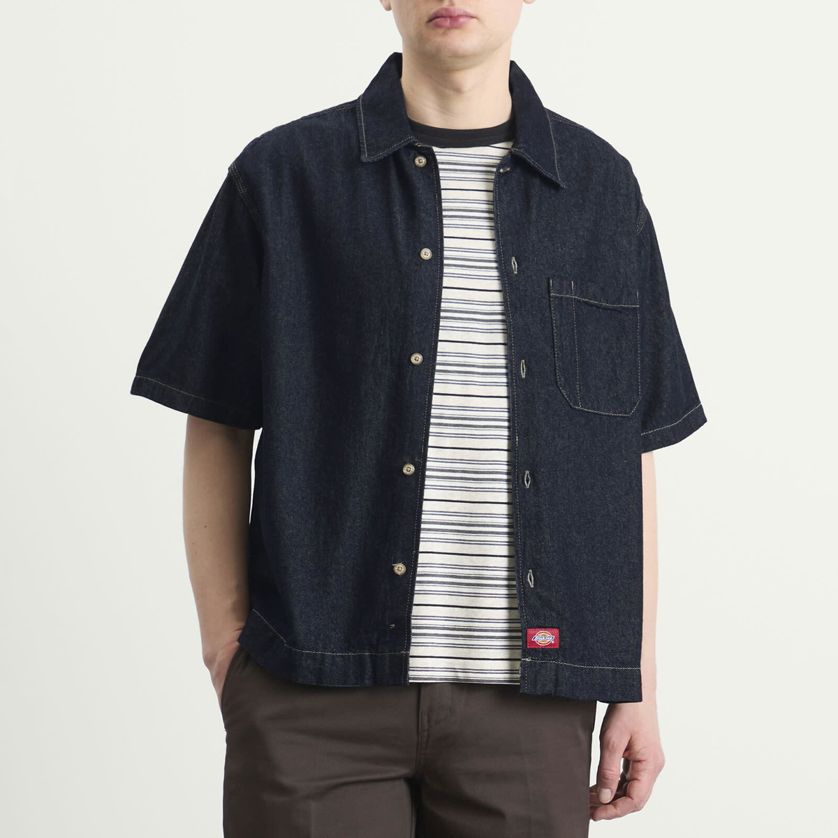 Dickies Men's Denim Shirt in Blue Rinsed