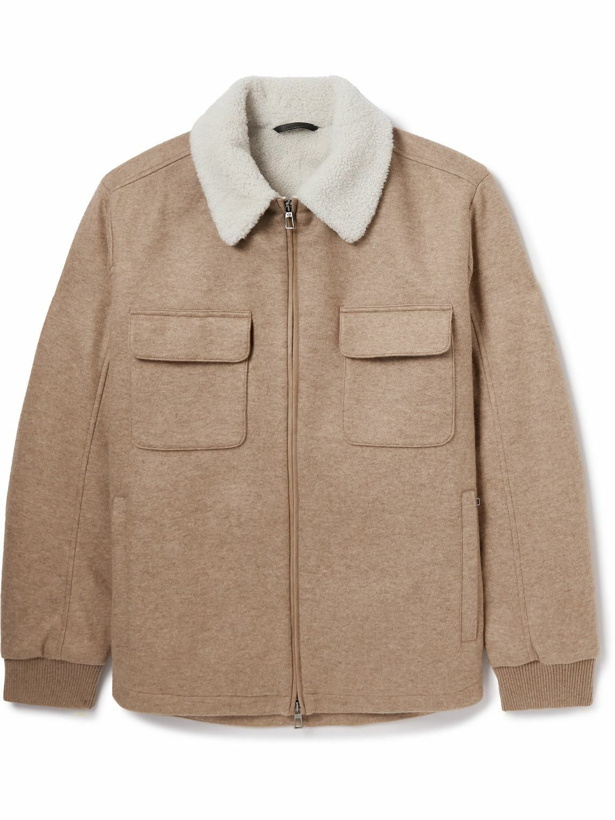 Photo: Loro Piana - Suede-Trimmed Shearling-Lined Cashmere-Blend Shirt Jacket - Neutrals