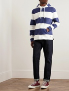 Polo Ralph Lauren - Striped Cotton-Blend Jersey Hoodie - Blue