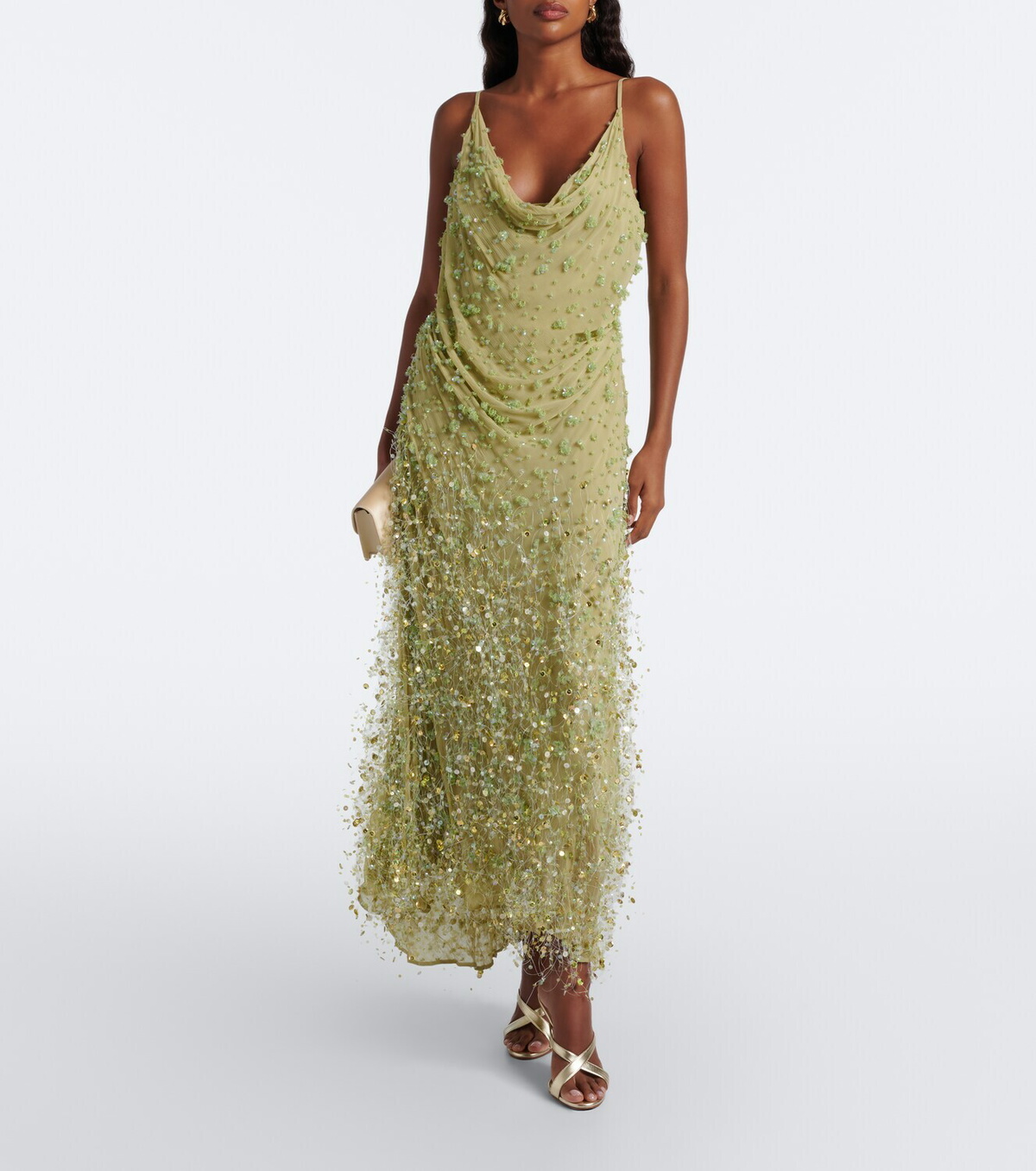 Rachel Gilbert Anika draped embellished gown